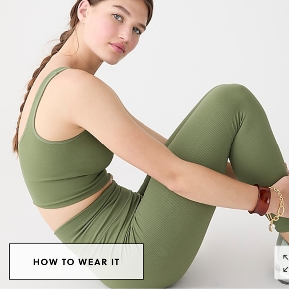 NWT J. CREW Ribbed Sculpt Stretch Leggings - Picture 1 of 7